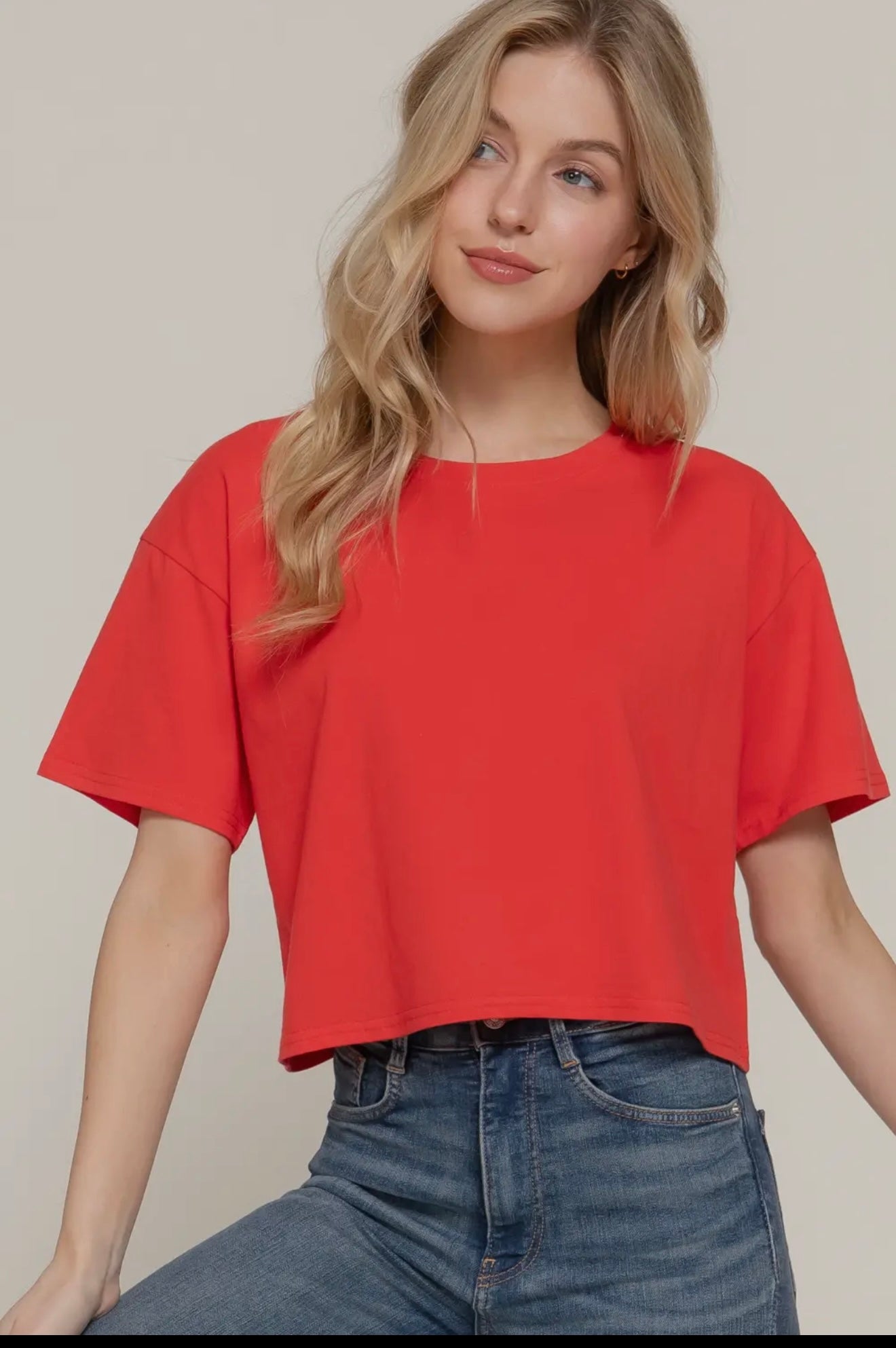 Red Cropped Tee