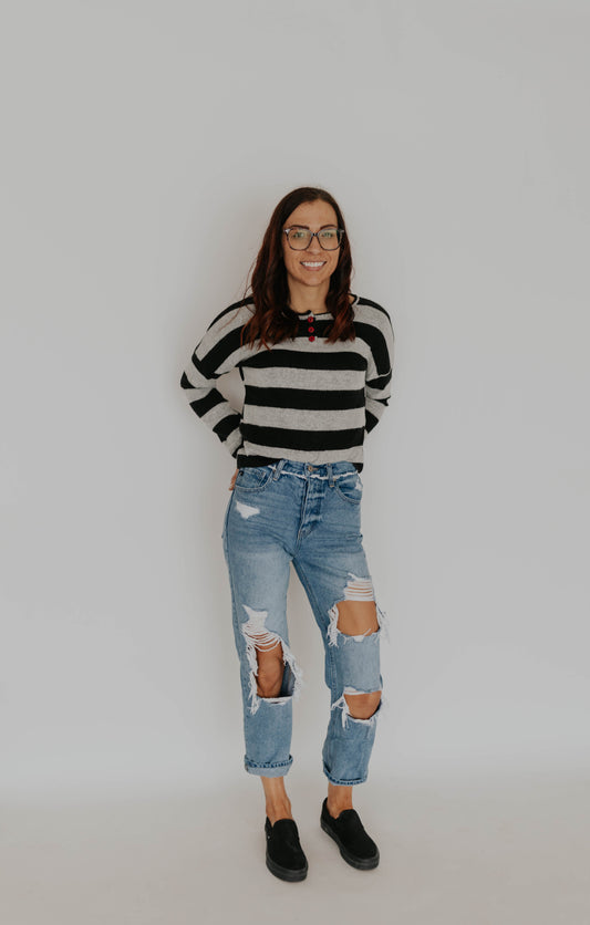 stripped cropped long sleeve