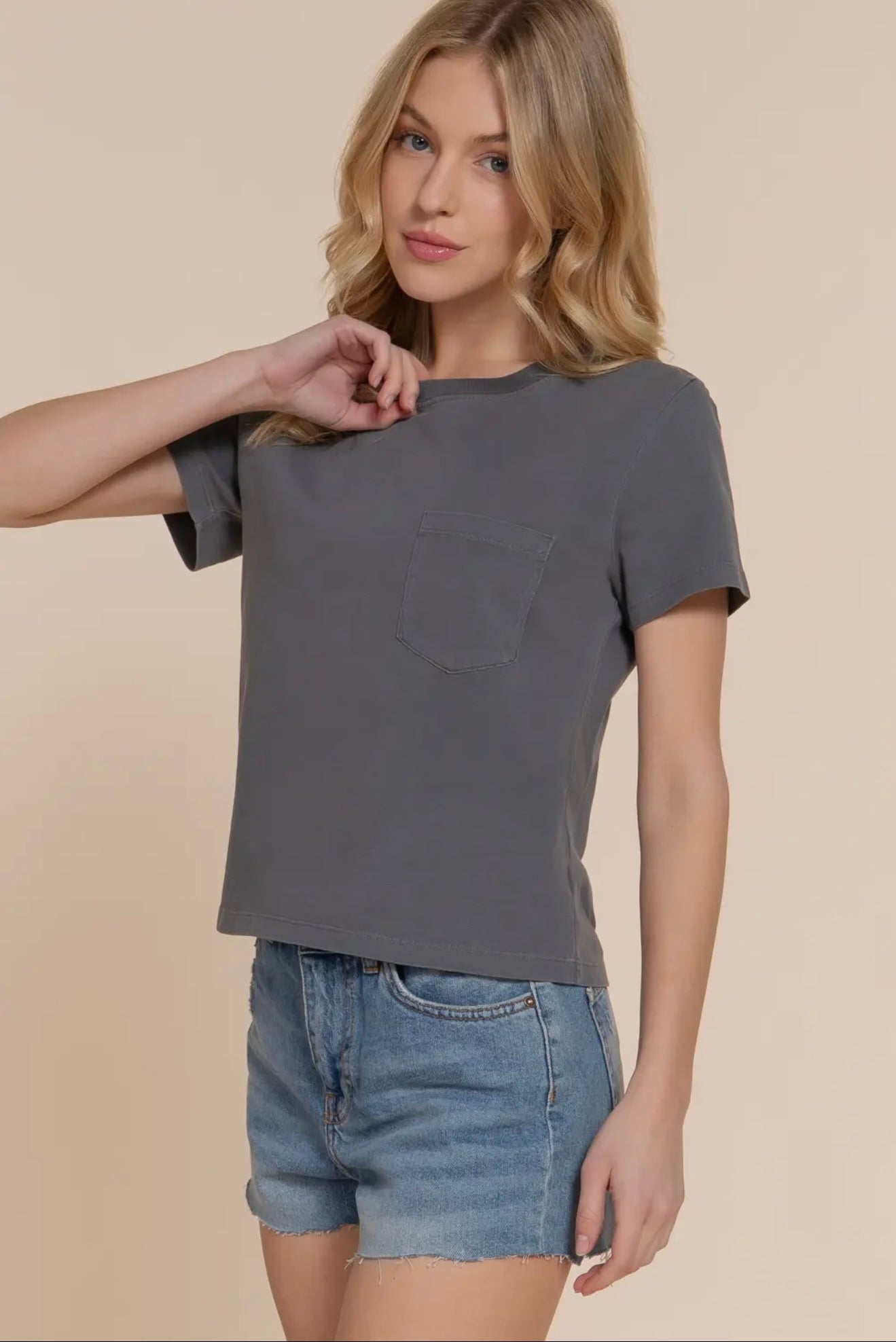 Grey Pocket Tee