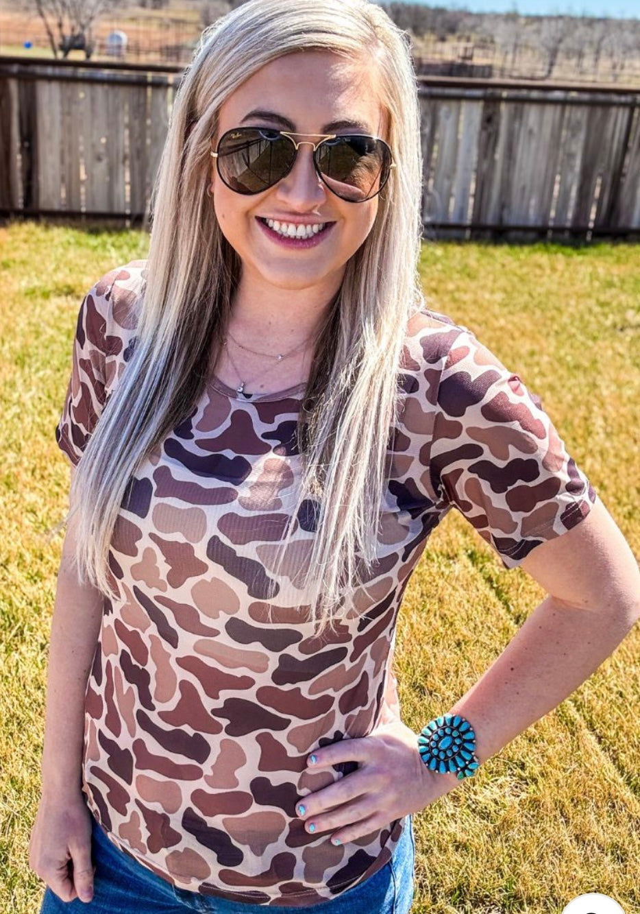 Short Sleeve Camo Mesh