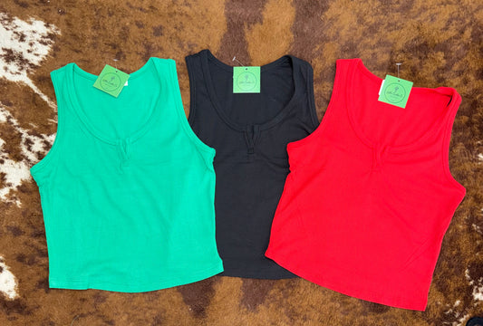 V Scoop Neck RibbedTank
