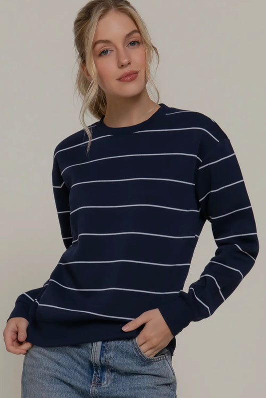 Navy Stripped Long Sleeve
