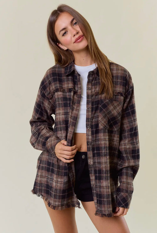 Brown Frayed Plaid