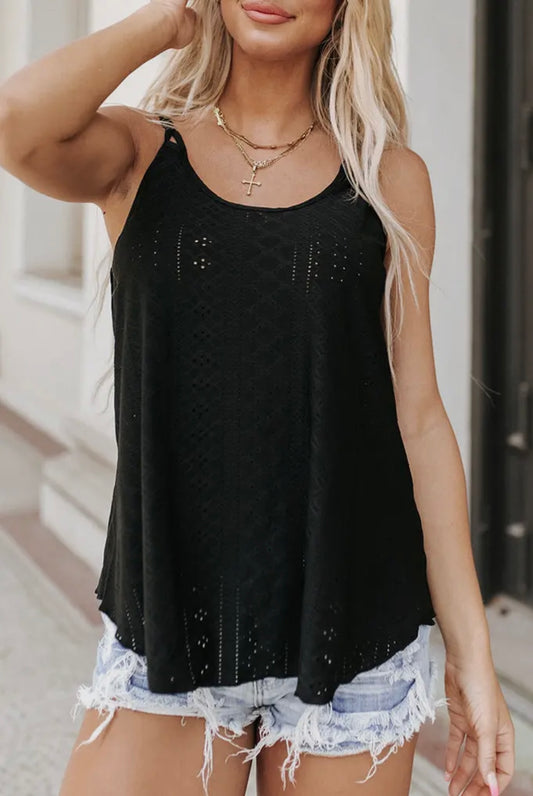 Black Strappy eyelet