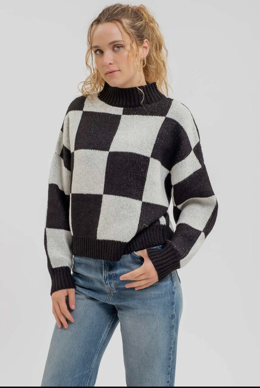 Black checkered sweater