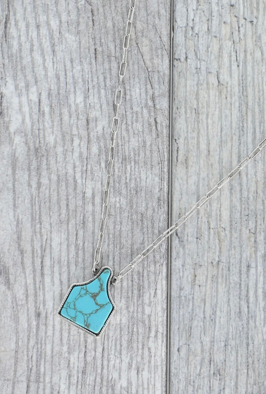 Cow tag necklace