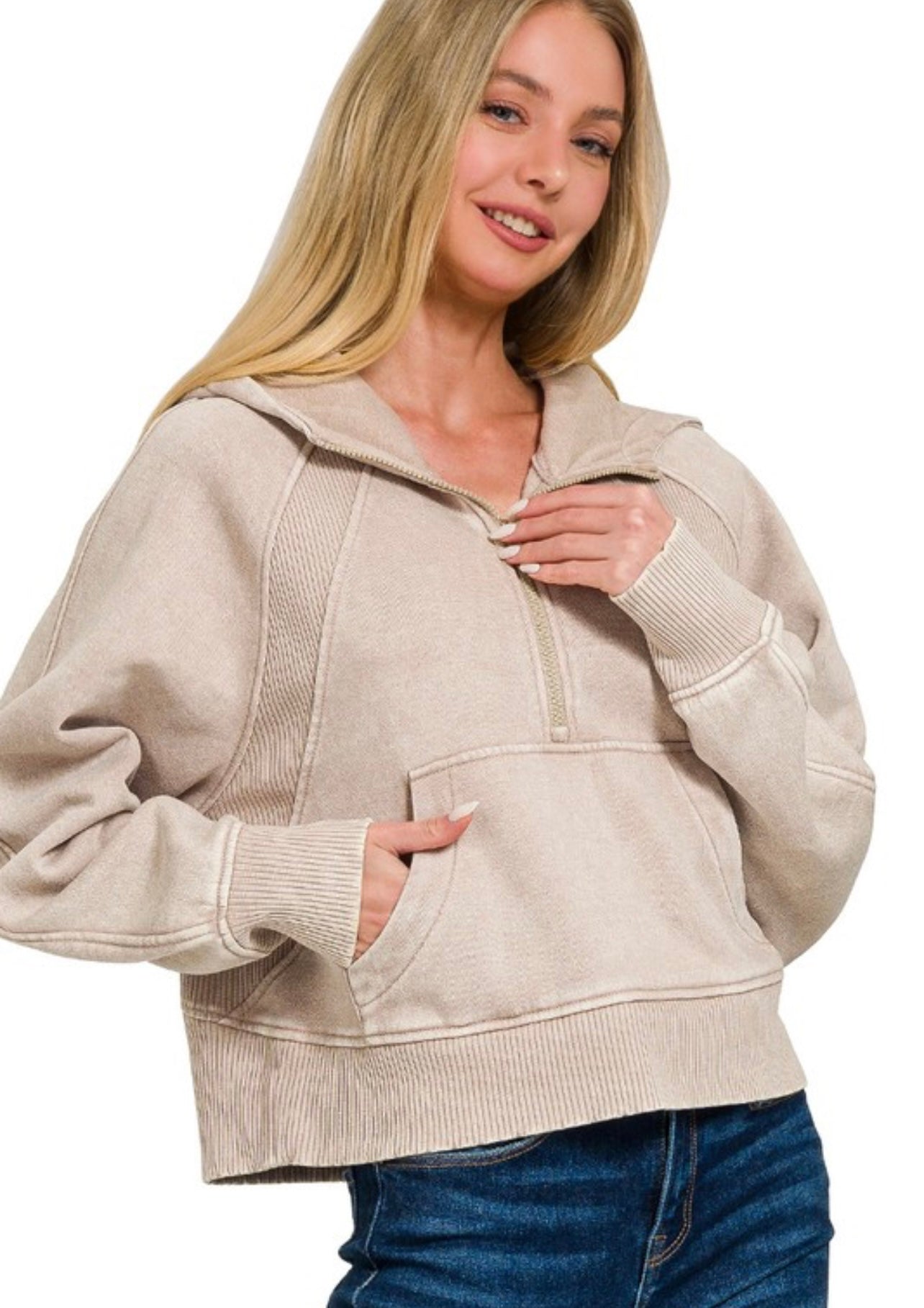 Tan 1/4 zip