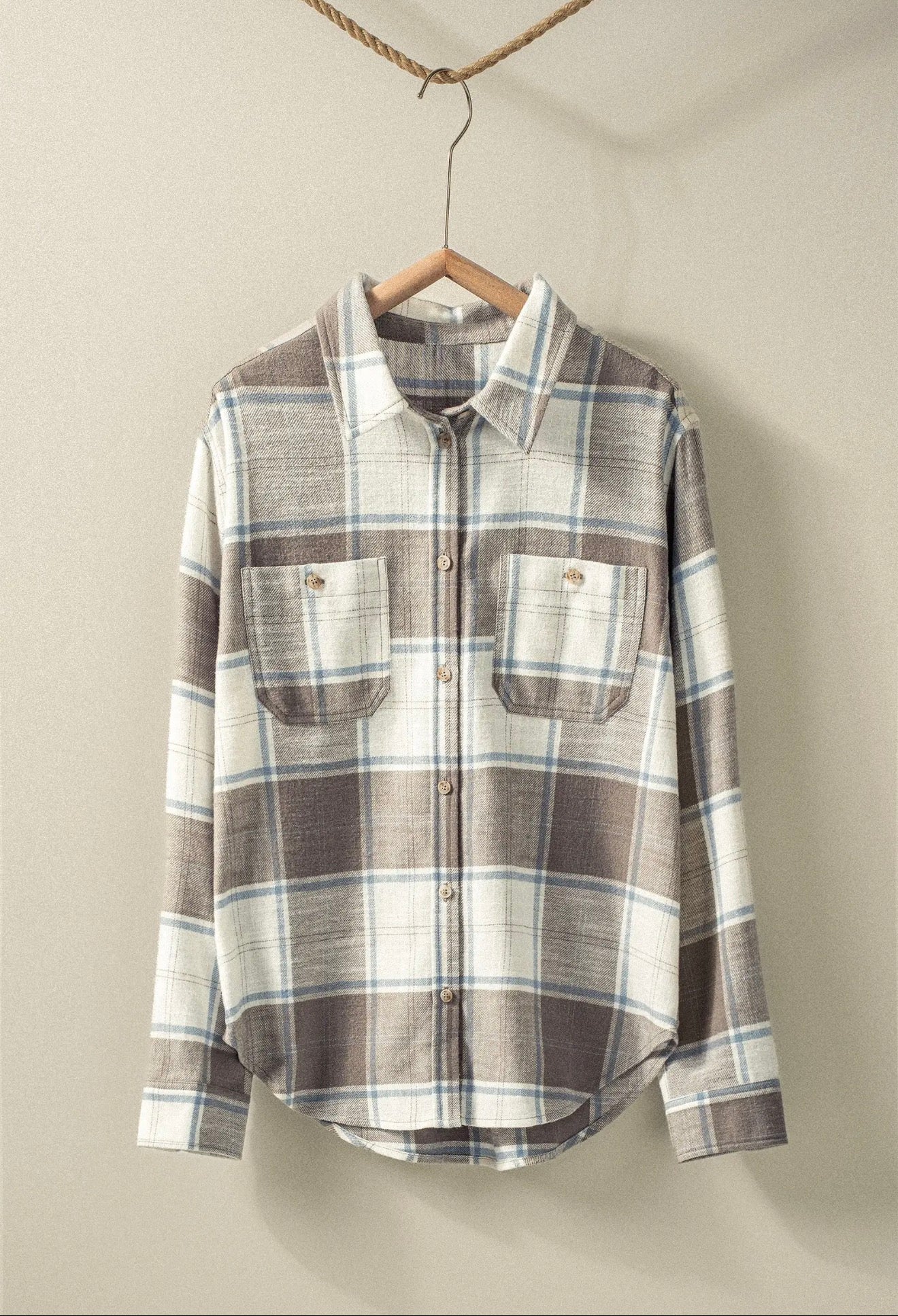 Blue plaid button up
