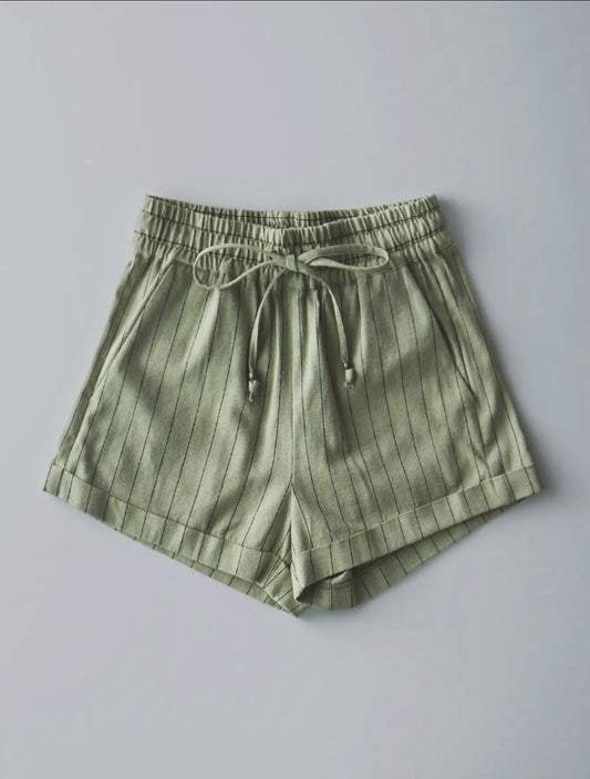 Green Striped Shorts