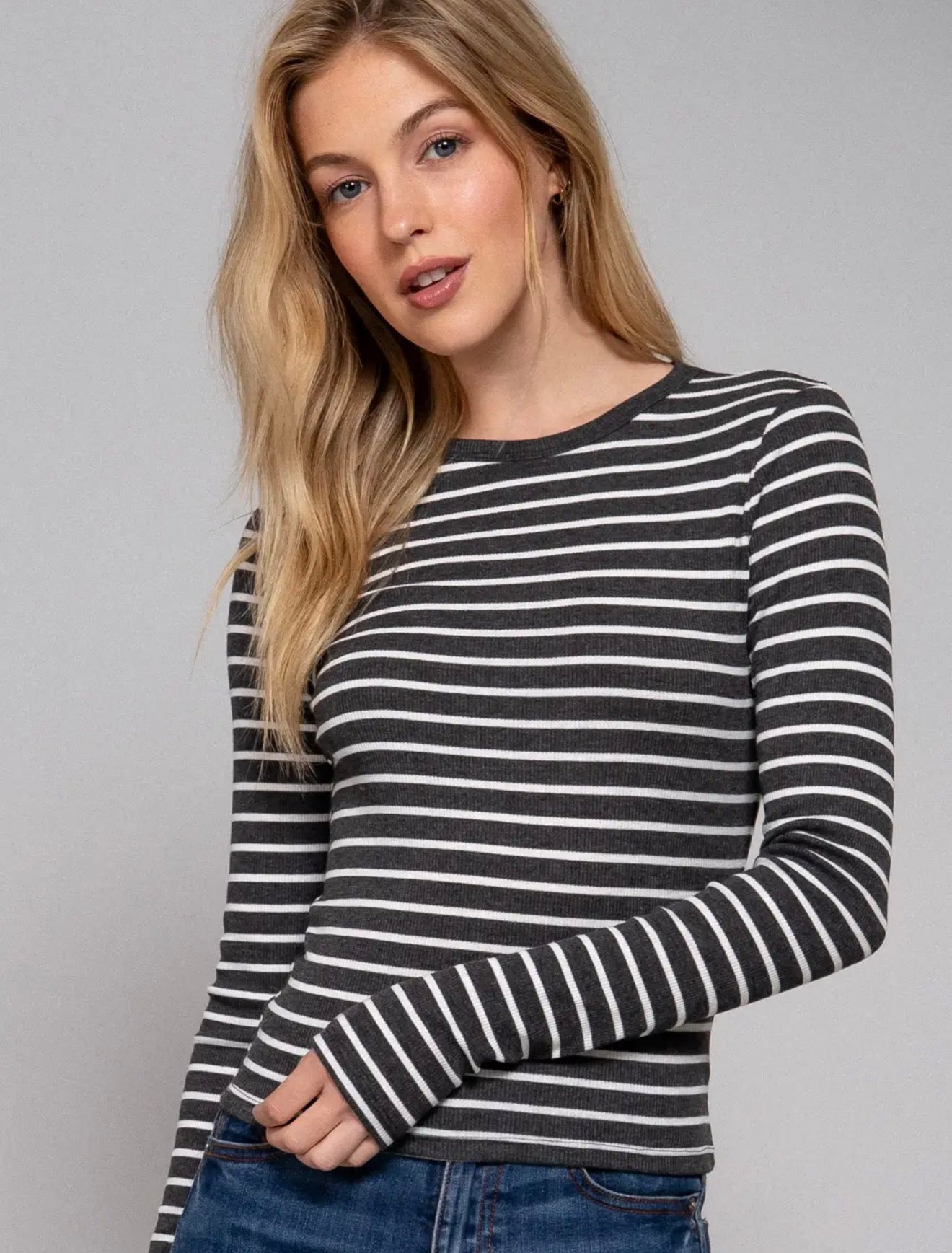 Knit Striped Long Sleeve