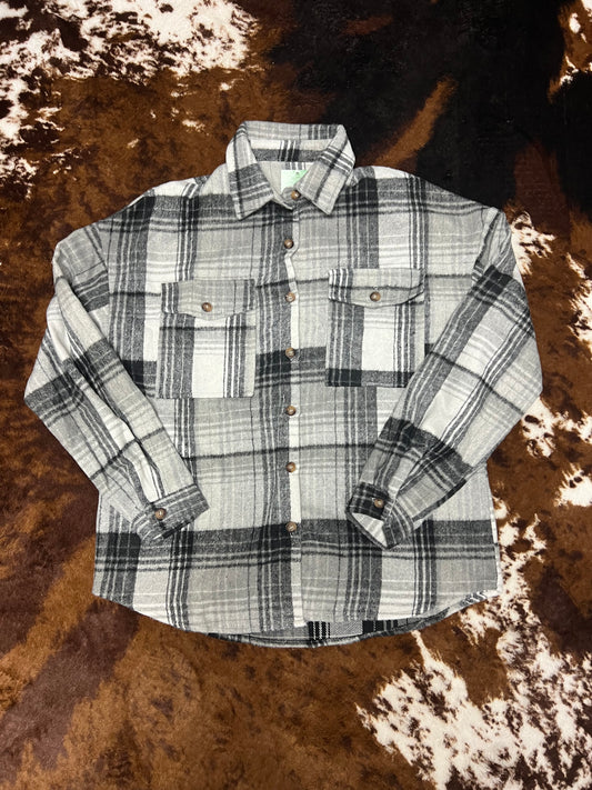 Gray plaid flannel